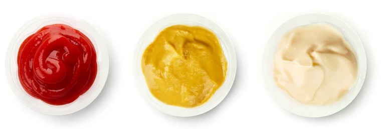 Κέτσαπ, Μουστάρδα, Μαγιονέζα σε Μερίδες