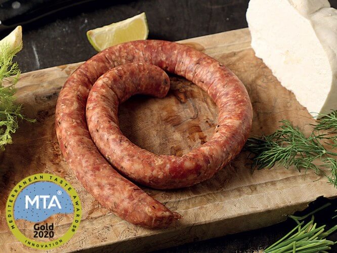 Λουκάνικο Πρόβειο Γεμιστό Με Μυζήθρα, Μάραθο & Αγριόχορτα, Agnus Greco ⁓1kgr 