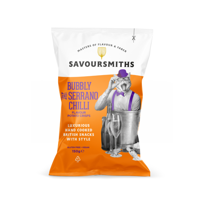 Πατατάκια Αφρώδης Οίνος & Πιπεριά Serrano 150gr SAVOURSMITHS