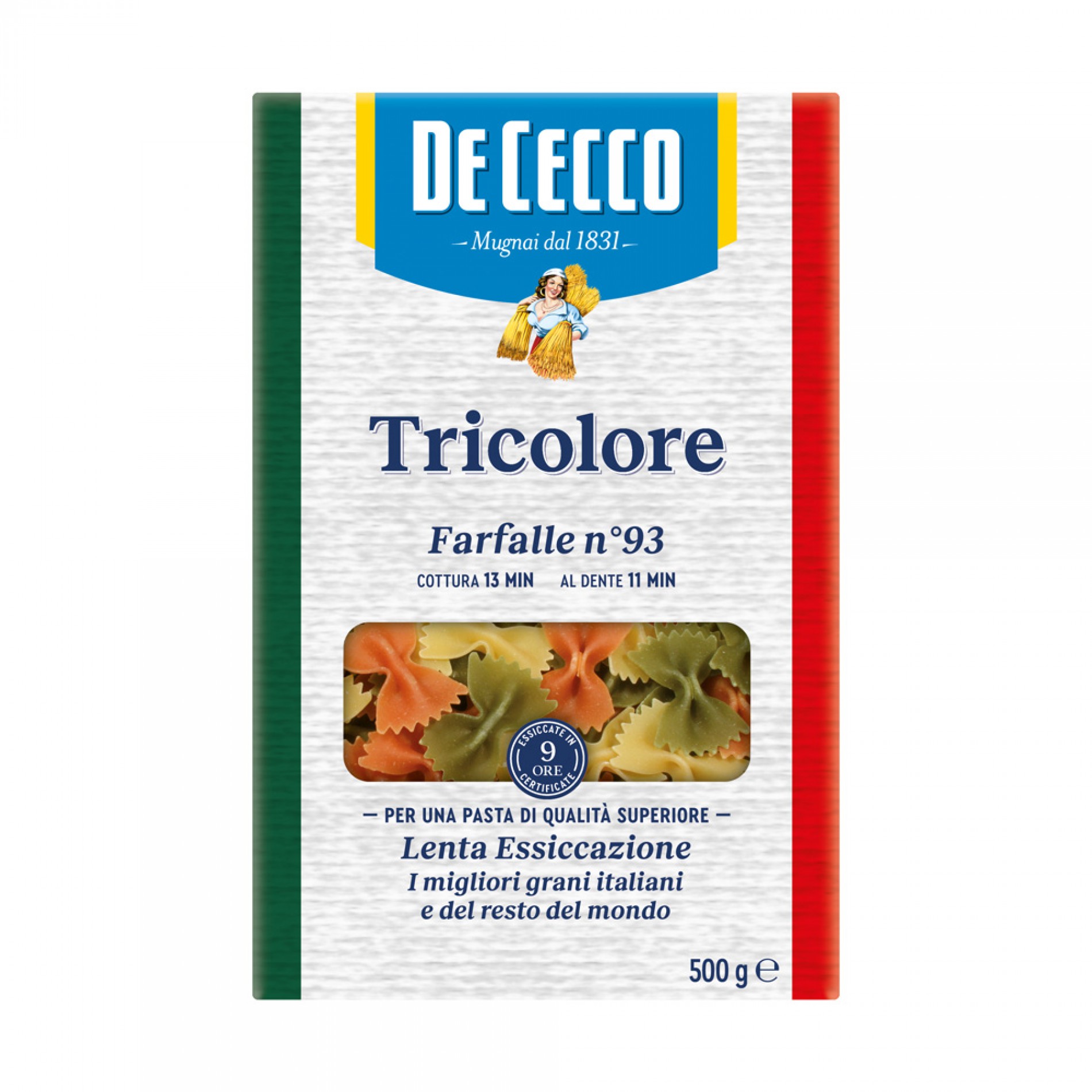 Ζυμαρικά Farfalle Tricolore no. 93 De Cecco 500gr
