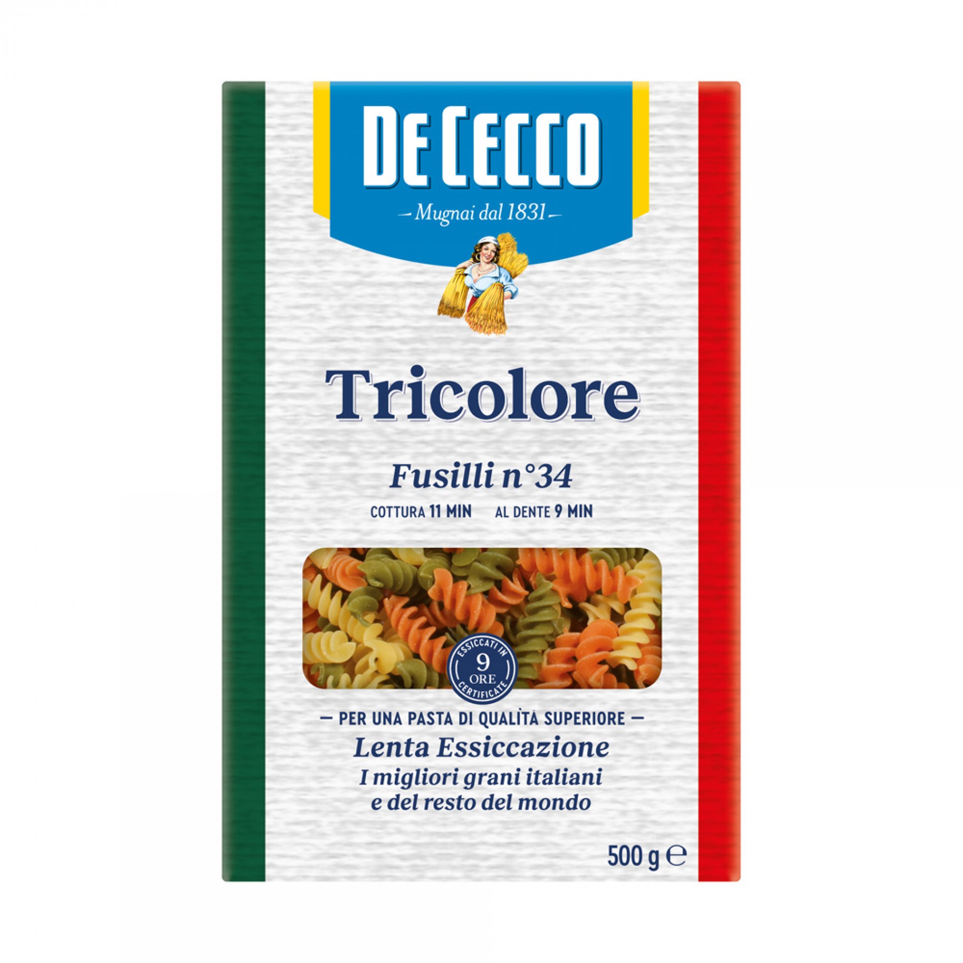 Ζυμαρικά Fusili Tricolore no. 34 De Cecco 500gr